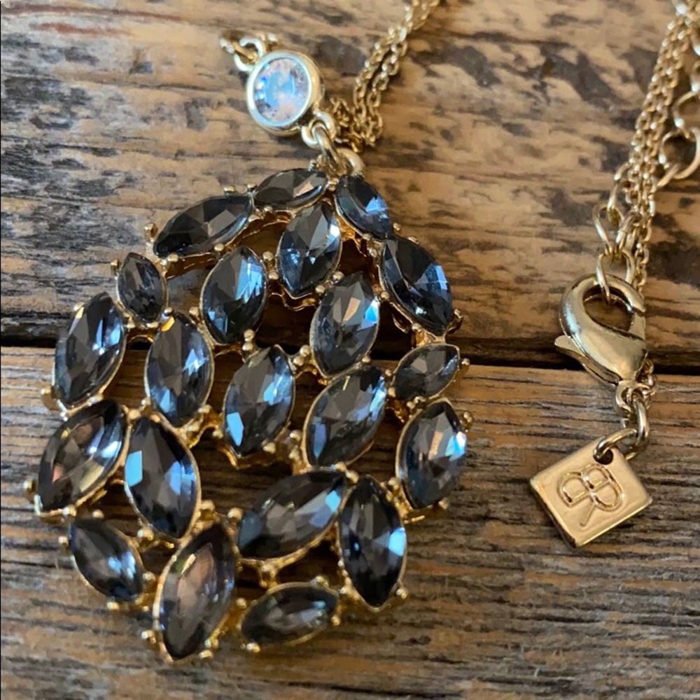 Banana Republic smokey rhinestone gold necklace